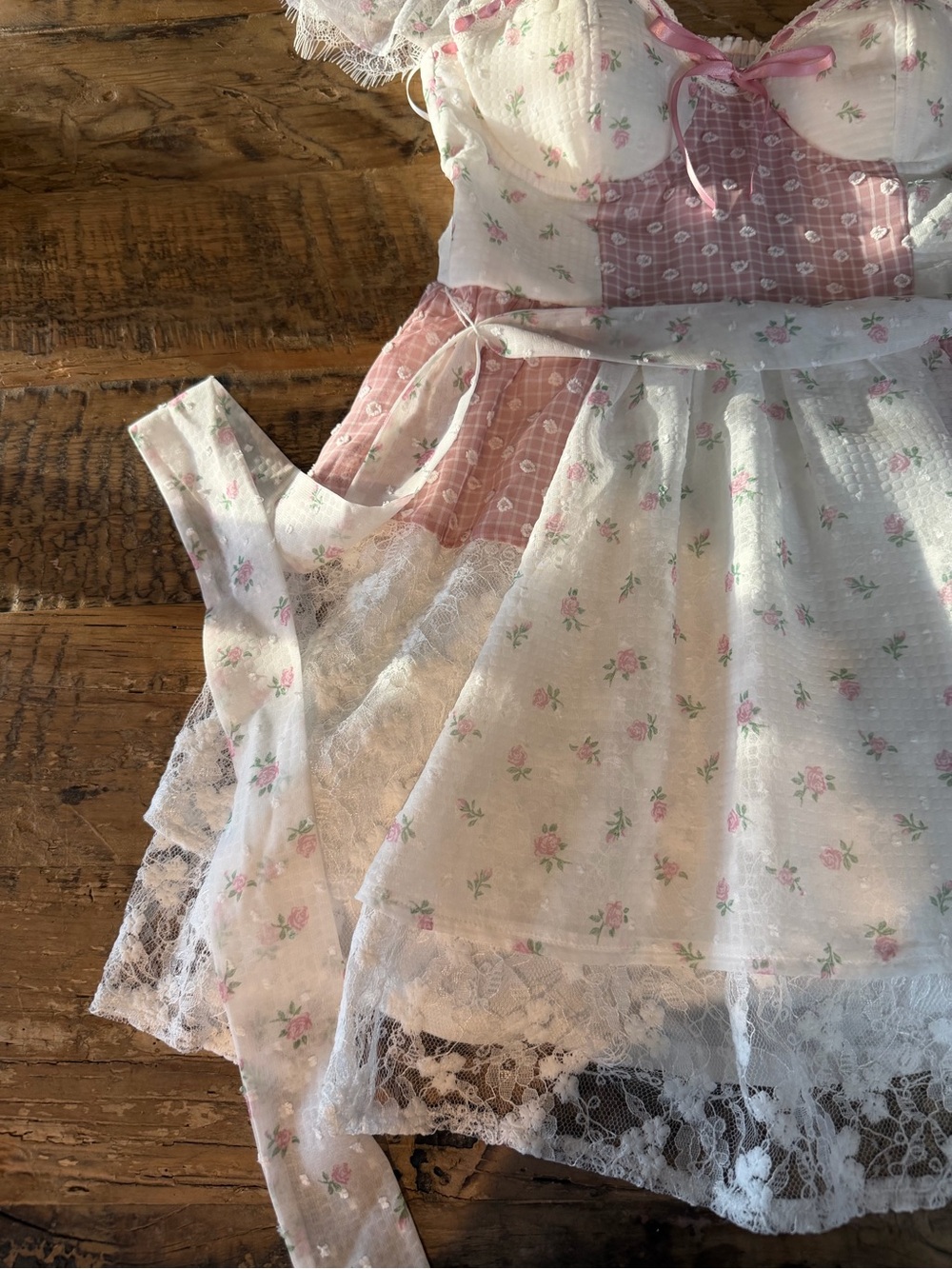Altar'd State Pink & White Lace Sleepwear Dress - Picture 3 of 7